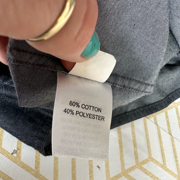 Basin + Range Mountain Men's Blue Chambray Western Button Down Shirt Sz Lg - Picture 9 of 15